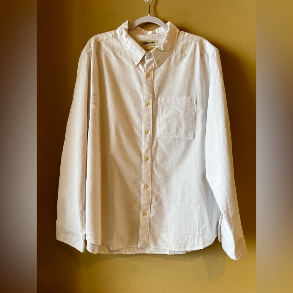 MADEWELL White Easy Fit Long Sleeve Button Down Shirt